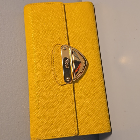 MCM Yellow Leather Wallet with Gold Accent - Picture 2 of 16